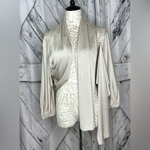 Spiegel Open Front Asymmetrical Silk Cardigan XL Runs Small